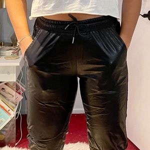 Zara faux leather joggers